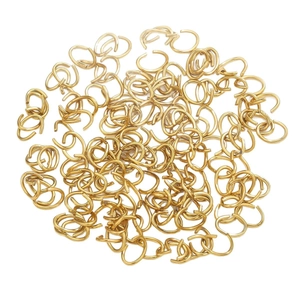 18K gold plated stainless steel oval jump rings for DIY jewelry making accessories