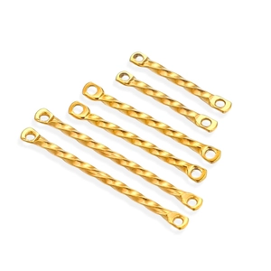 Stainless Steel Twisted Connector Rod Bar Double Hole Links For DIY Bracelet Necklace Earring Jewelry Making Accessories