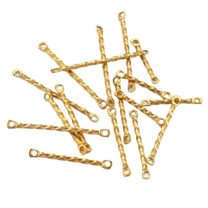 Golden twisted connector bars in stainless steel for DIY jewelry making accessories