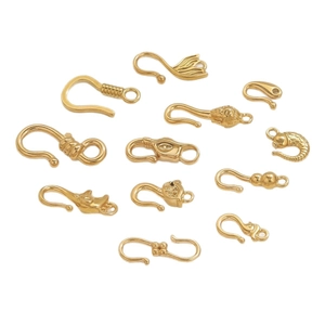 Assorted gold titanium steel clasps and hooks for DIY jewelry making and necklaces