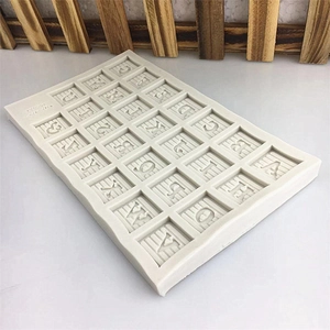 Square English 26-letter and number DIY silicone mold for cake fondant and baking decor