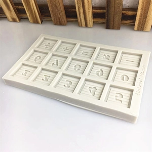 Square silicone mold for 0-9 numbers and math symbols for DIY fondant cake baking