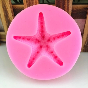 Pink starfish silicone mold for DIY baking, chocolate fondant, and resin crafts