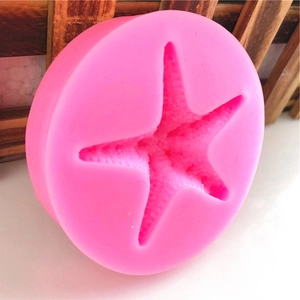 Pink starfish shaped silicone mold for DIY chocolate fondant and cake decorating