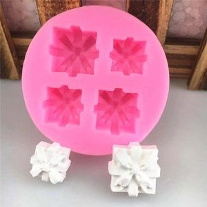 Silicone Mold Pinecone Gift Box Bowknot Shape Pink Fondant Cake Decorating Tools DIY Chocolate Candy Resin Craft Baking Mold