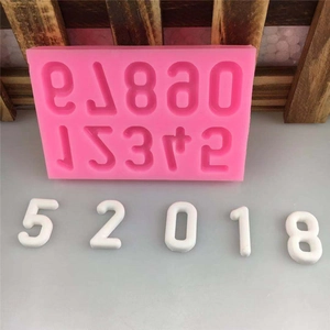 DIY Arabic Number Silicone Mold For Cake Fondant Chocolate Baking Decorating Tool Pink Flexible Small Silicone Baking Mold