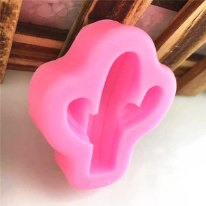 Stampo in silicone a cactus rosa per decorazione di torte fai-da-te e cioccolato artigianale
