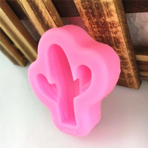 Stampo in silicone rosa a forma di cactus per decorazioni in fondente e cioccolato DIY