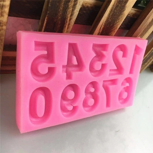 Rosa Silikonform mit Ziffern 0-9 für DIY Backen von Fondantkuchen und Schokolade