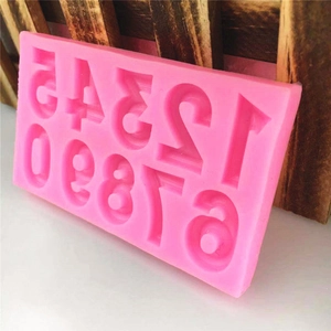 Rosa Silikonform Zahlen 0-9 für DIY handgemachte Schokolade Fondant Tortendeko