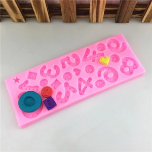 DIY Numbers Star Heart Silicone Mold For Fondant Cake Chocolate Candy Crafting Baking Decorating Pink Silicone Mold