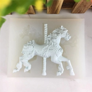 Carousel Horse Silicone Mold DIY Carousel Horse Shaped Fondant Cake Decorating Sugarcraft Baking Tool Soap Plaster Resin Mold