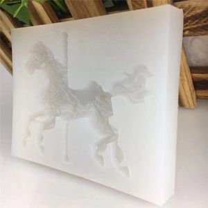 Rotating carousel horse silicone mold for cake fondant decorating and DIY handicrafts