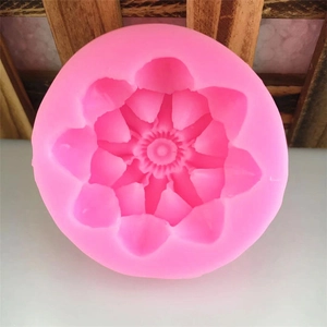 Pink lotus flower shaped silicone mold for fondant cake decorating and DIY resin crafts