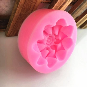 Pink lotus flower silicone mold for DIY soap making and fondant cake decoration