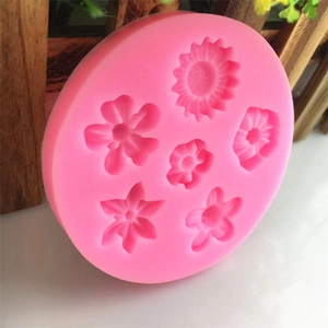 Moule en silicone rose à 6 fleurs pour gâteaux en fondant DIY et projets de pâtisserie