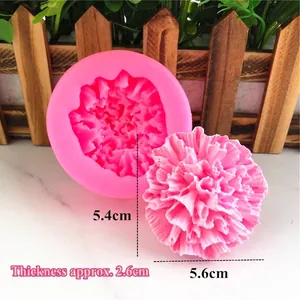 Detailed pink carnation silicone mold for DIY soap, candles, and fondant cake decorating