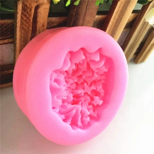 Pink carnation silicone mold for DIY flower soaps and fondant with detailed petal textures