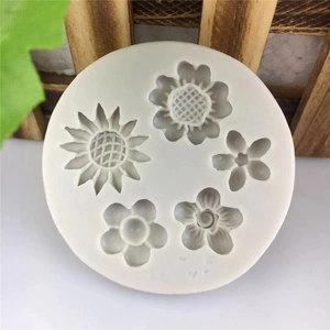 DIY 5-Loch Silikonform für Blumen aus Fondant und Schokolade mit verschiedenen Blumenmustern