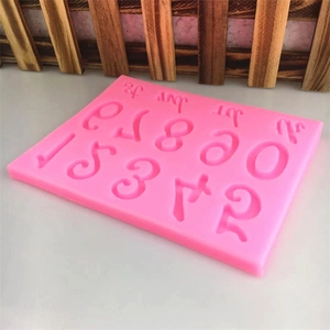 Moule en silicone rose chiffres 0-9 pour décoration de gâteaux fondant et chocolat