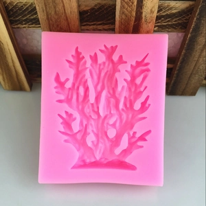 Pink silicone mold for coral and seagrass fondant decorating and handmade crafts