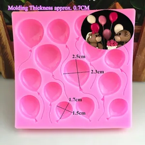 Pink silicone balloon mold for DIY fondant cake decoration and resin craft tools