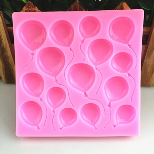 Pink DIY silicone balloon mold for fondant cake decoration and chocolate baking tool