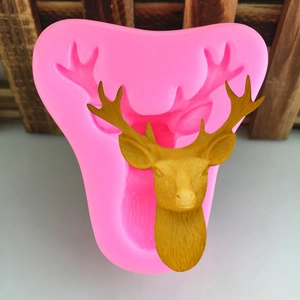 Deer Head Silicone Mold DIY Resin Plaster Baking Fondant Deer Shape Cake Decorating Tool Chocolate Handmade Craft Mold