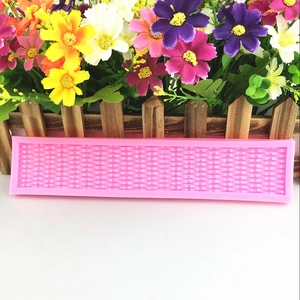 Pink silicone fence mold with woven texture for DIY fondant cake baking and decoration