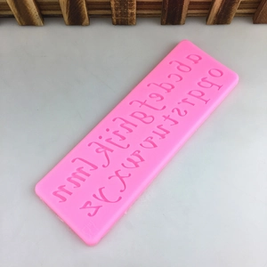 Pink silicone alphabet mold with lowercase letters a-z for DIY cake fondant baking