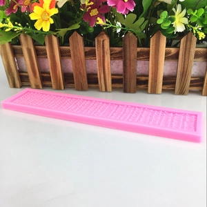 Pink silicone fondant mold with woven texture for DIY cake baking and decoration