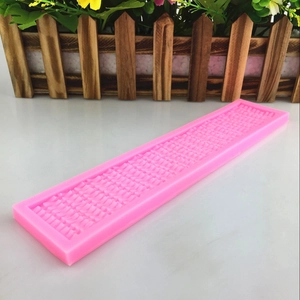 Pink silicone fence pattern mold for DIY fondant cake baking and chocolate decoration