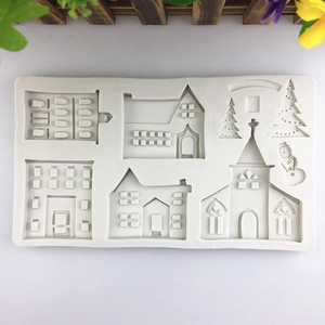Christmas Gingerbread House silicone mold for chocolate fondant and cake decoration