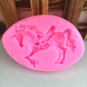 Pink unicorn silicone mold for handmade chocolate, fondant cake decoration and DIY crafts