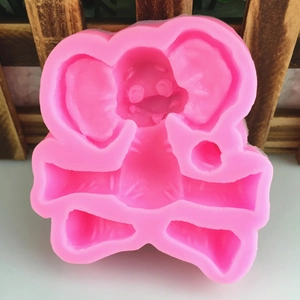 Moule en silicone rose éléphant pour décoration de gâteau DIY et chocolat