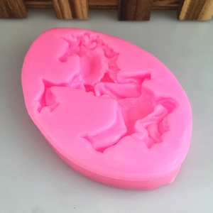 Pink silicone unicorn mold for DIY fondant cakes, chocolates, and handmade soap crafts