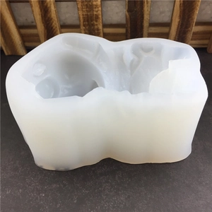 Stampo in silicone bianco a forma di maiale per sapone, mousse budino e resina