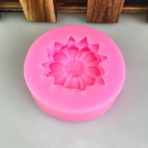 Pink daisy flower silicone mold for cake decorating and handmade soap making crafts