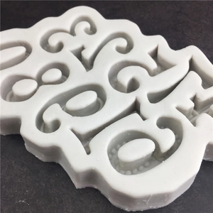 Large number shaped silicone mold for fondant cakes and DIY baking crafts in light grey