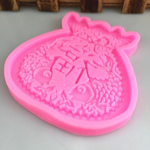 Pink silicone lucky bag mold with Chinese Fu character for DIY baking and crafts