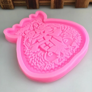 Pink silicone mold in lucky money bag shape with Zhaocai Jinbao Chinese character