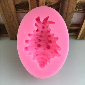 Conch shaped pink silicone mold for DIY baking and chocolate making with texture