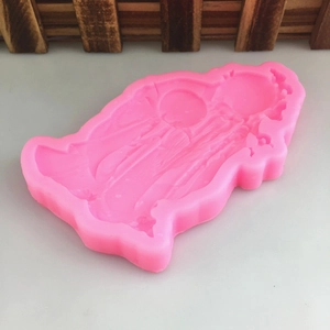3D Elderly God of Longevity silicone mold for DIY fondant cake decorating and crafts
