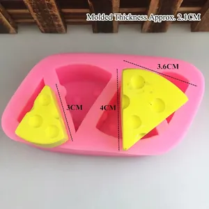 3D cheese shape silicone mold for DIY cake baking and soap making with 2.1cm thickness