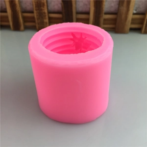 Pink 3D honeycomb silicone mold for DIY handmade soap and candles with spiral pattern