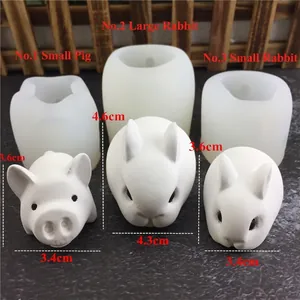 3D animal rabbit and pig silicone molds for fondant cakes and handmade mousse pudding craft