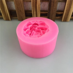 Pink succulent flower silicone mold for handmade soap candle and cake decoration