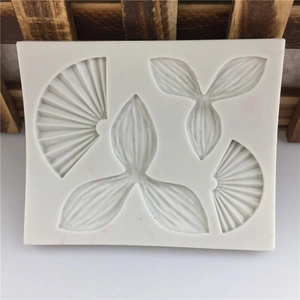 Chinese style folding fan and leaf silicone mold for fondant cake and chocolate making