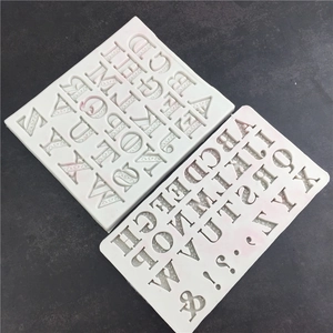 Silicone mold with 26 embossed capital letters and symbols for DIY fondant and chocolate craft