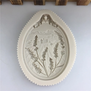 DIY wheat ear silicone mold for plaster aromatherapy mousse pendants with landscape relief